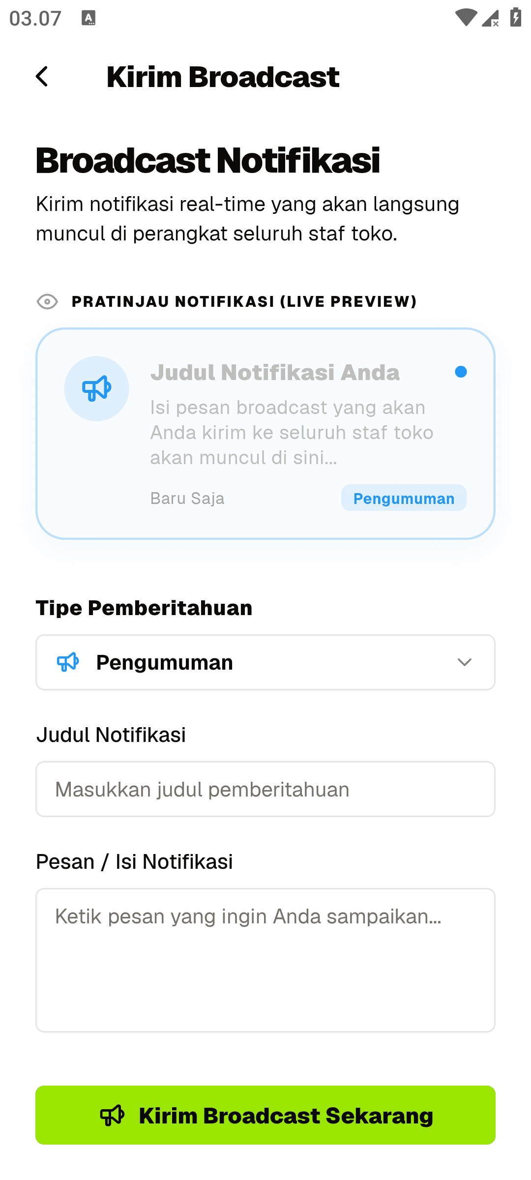 Screenshot kecil aplikasi mobile Parzello POS 8